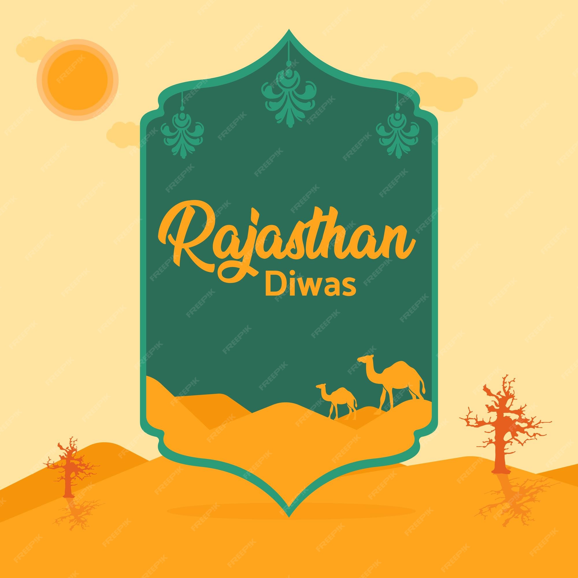 Premium Vector | Happy rajasthan diwas celebration illustration background  rajasthan day