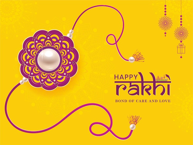 Happy rakhi festival of brothers and sisters vector concept.