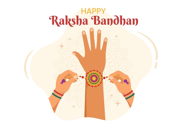 인도 축제 축 하에서 행복 Raksha Bandhan 만화 그림