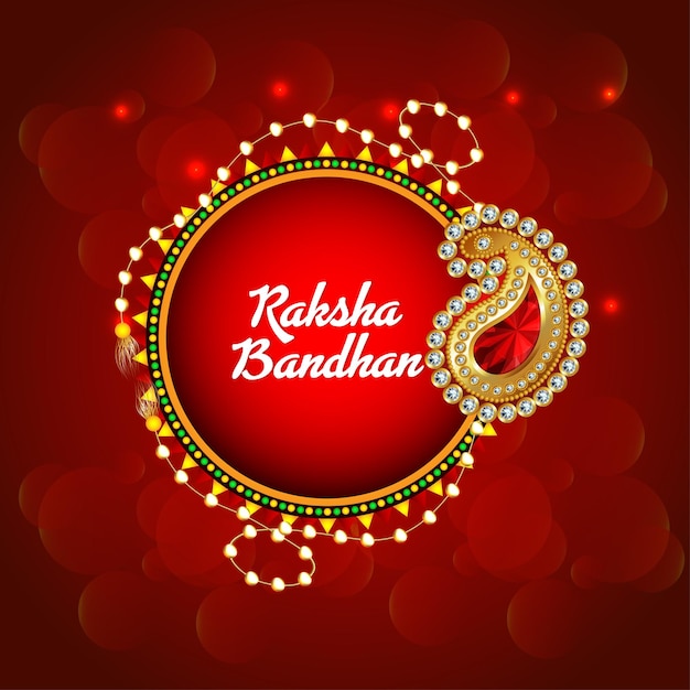 Cartolina d'auguri felice di celebrazione di raksha bandhan con i regali di vettore