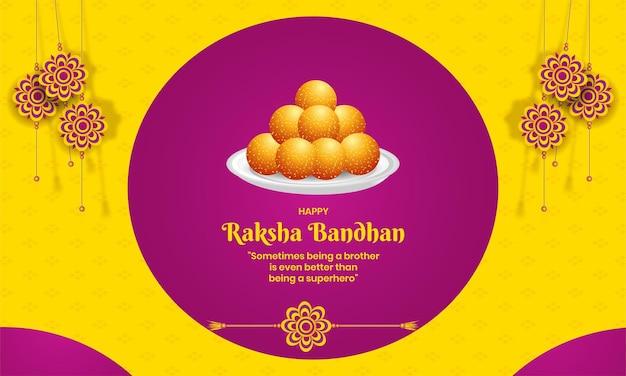 Happy raksha bandhan celebration of love and care bond of siblings