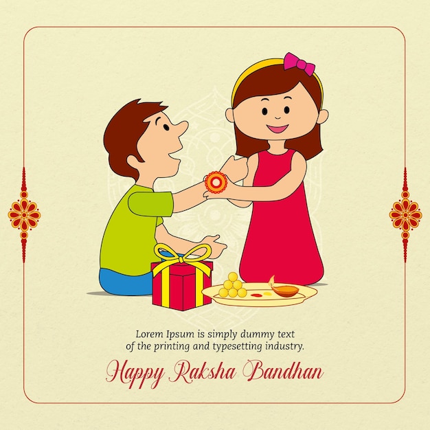 Happy Raksha bandhan celebration social media post template