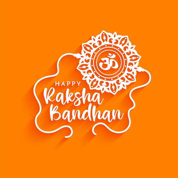 Fondo decorativo felice di disegno del testo di raksha bandhan