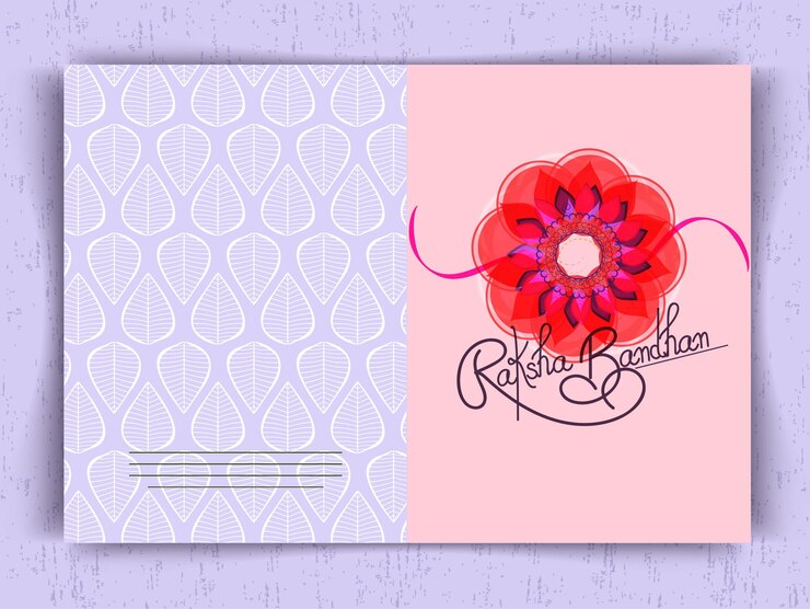 Вектор счастливая карточка с поздравлениями raksha bandhan с красивой rakhi