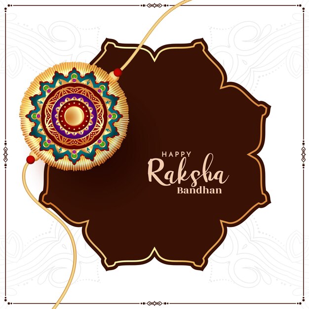 Happy raksha bandhan hindu festival greeting card design vector