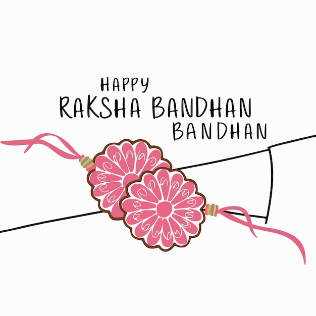 Vector happy raksha bandhan indian festival creative flat drawn background illustration concept
