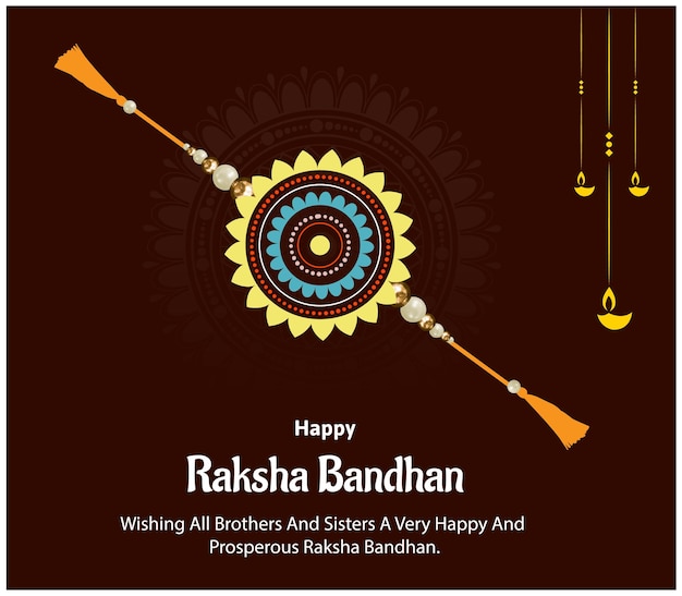 Vector happy raksha bandhan indian hindu festival celebration vector illustrations with creative background