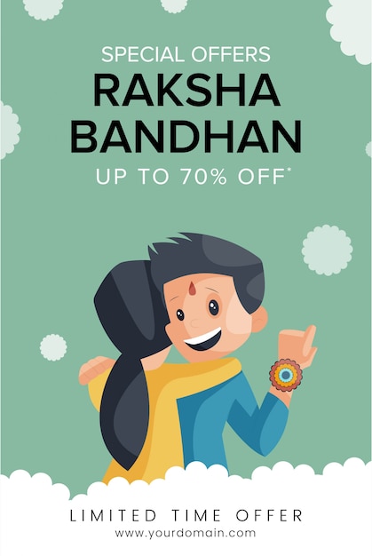 Bandiera di vendita di offerte speciali happy raksha bandhan