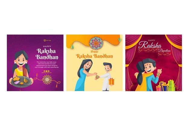 Vettore felice rakshabandhan indian festival banner template poster