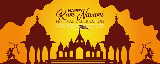 해피 라마 나바미 문화 발 힌두 축제 수직 포스트 축하 카드 라마나바미