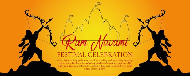 Vector happy ram navami cultural banner hindu festival vertical post wishes celebration card ram navami