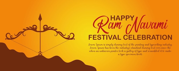 Happy Ram Navami cultural Banner Hindu festival vertical post wishes celebration card Ram Navami