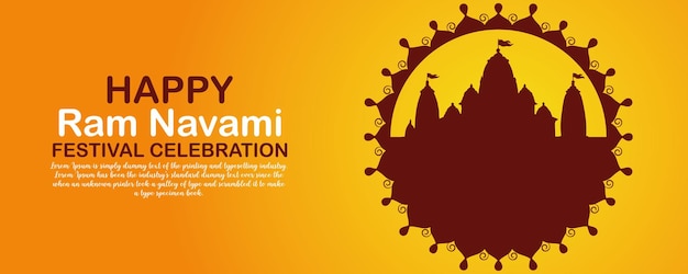 Happy Ram Navami cultural Banner Hindu festival vertical post wishes celebration card Ram Navami