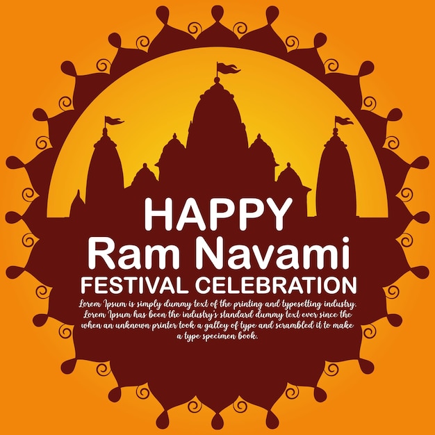 Счастливого Рама Навами культурный баннер индуистский фестиваль вертикальный пост пожелания празднование карты Рама Навами
