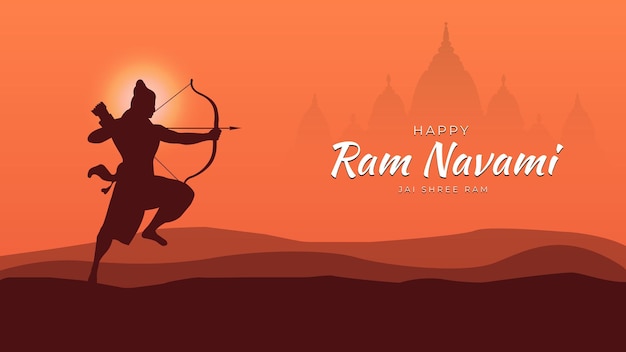 Happy ram navami festival of india social media post