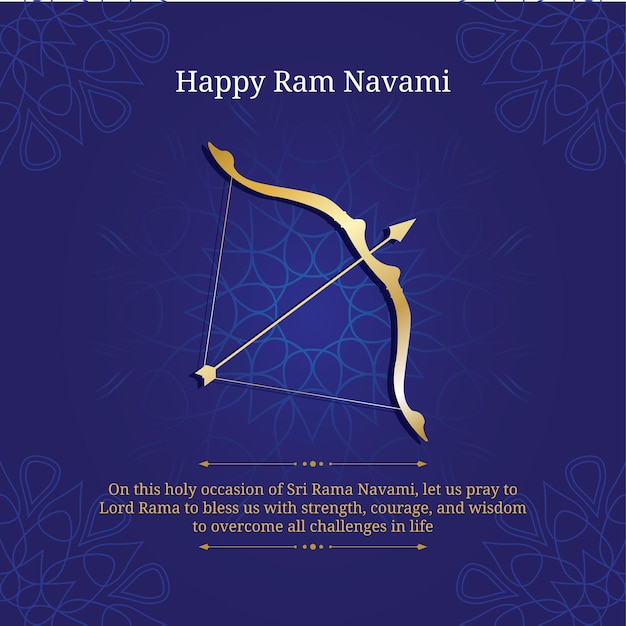 счастливый Рам Навами Индия фестиваль приветствия вектор