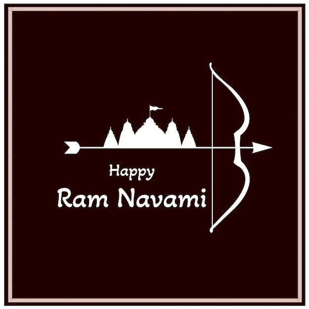 Векторный дизайн индийского индуистского фестиваля Happy Ram Navami