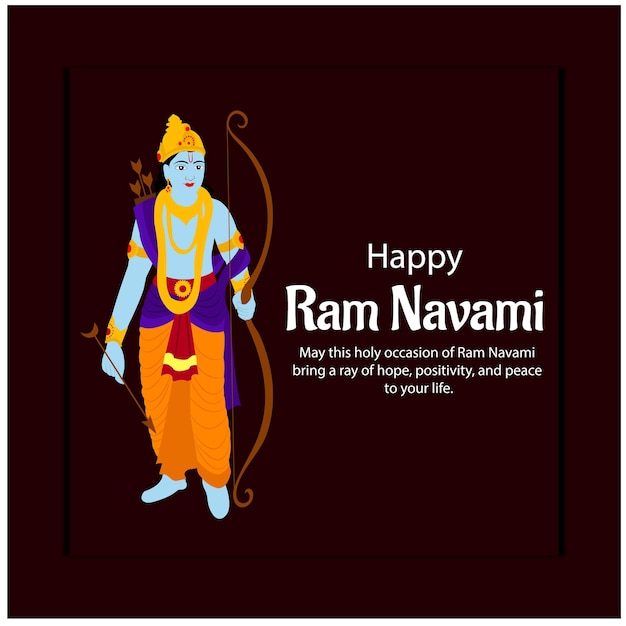 Happy ram navami indian hindu festival vector design