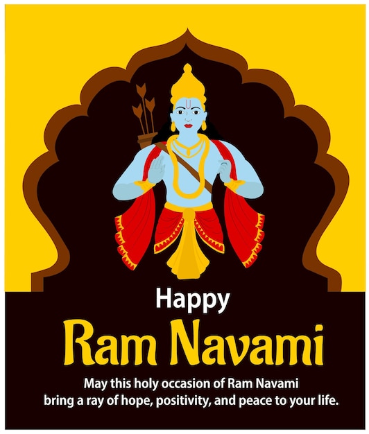 Happy ram navami indian hindu festival vector design