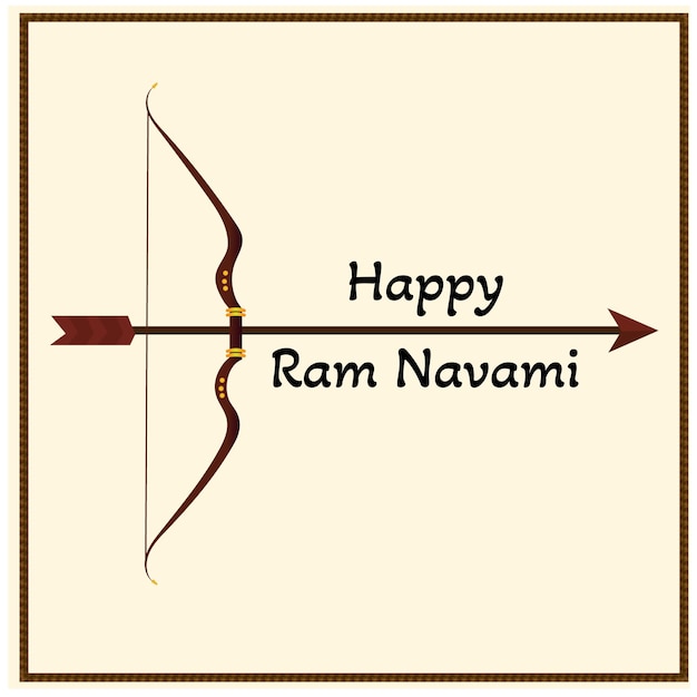 행복 한 Ram Navami 인도 힌두교 축제 벡터 디자인