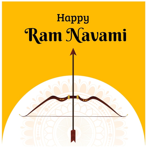 Happy Ram Navami Indian Hindu Festival Vector Design