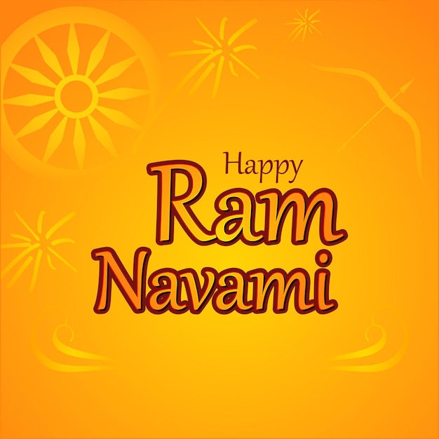 Happy Ram Navami traditional festival wishes card with arrow and chokro