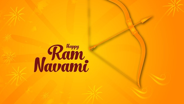 Happy Ram Navami traditionele festivalwensenkaart met pijl en chokro