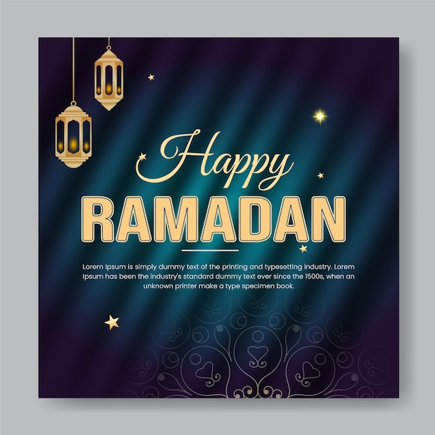 Vector happy ramadan kareem festival instagram poster template design