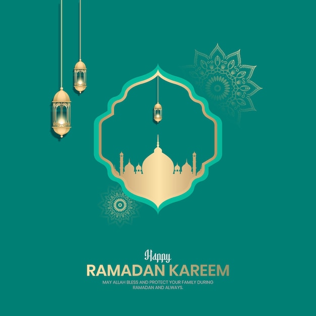 Vector happy ramadan kareem ramadan kareem cretive design for socia media postbanner ads