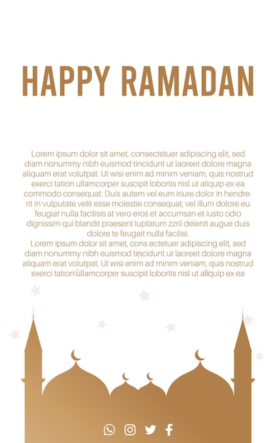 Happy Ramadan-ontwerpcollectie voor sociale media