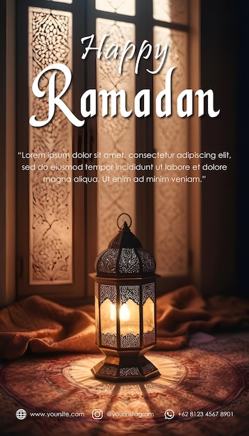 Vettore modello di poster di buon ramadan per i social media