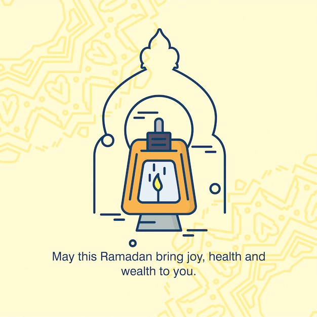 Happy ramdan typogrpahy with elegent design vector