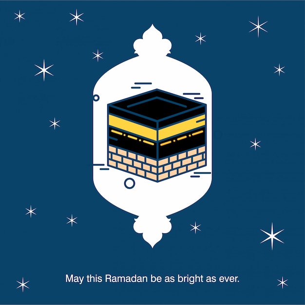 Happy ramdan typogrpahy with elegent design vector