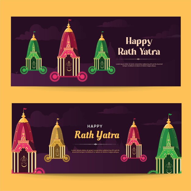 Happy rath yatra banner ontwerpsjabloon