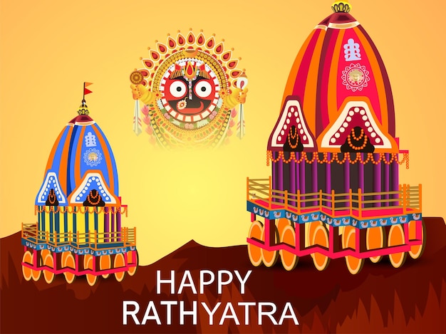 Vector happy rath yatra celebration background