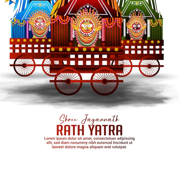 Vettore scenario della celebrazione di happy rath yatra