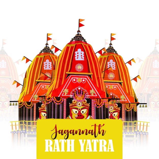 Vector happy rath yatra celebration background