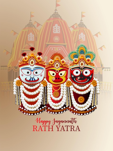 Vettore scenario della celebrazione di happy rath yatra