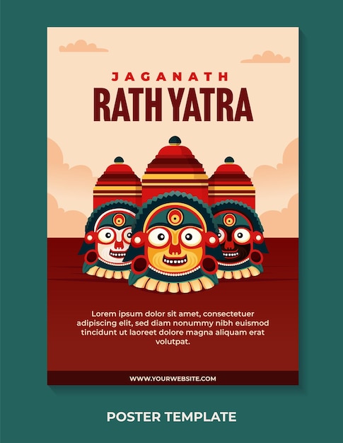 Vector happy rath yatra celebration for poster design template