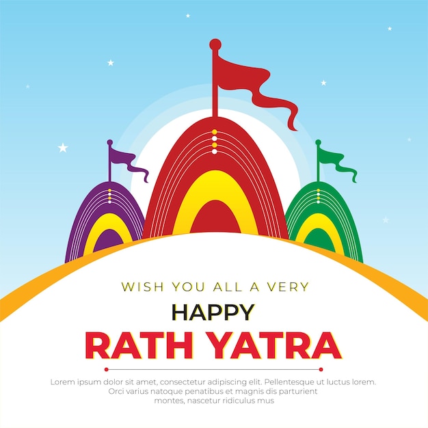 Happy rath yatra colorful illustration