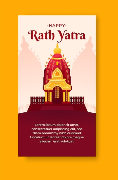 Buona celebrazione delle vacanze di rath yatra per le storie sui social media