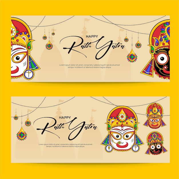 Premium Vector | Happy rath yatra indian festival banner design template on  yellow background