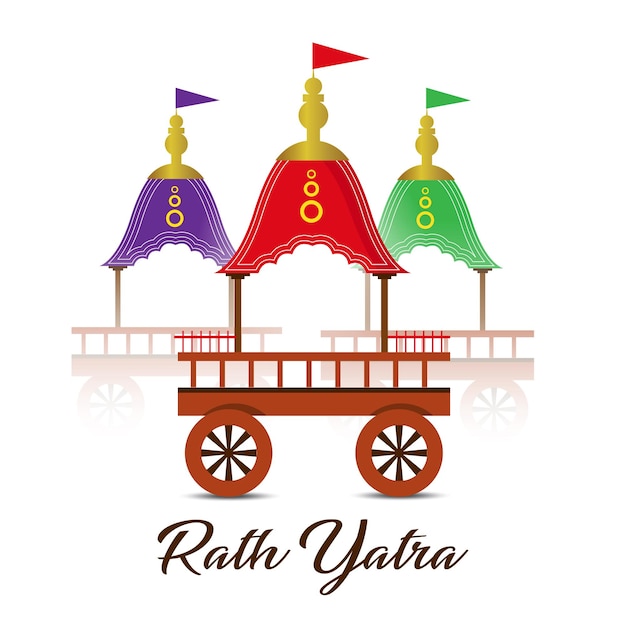 Vector happy rath yatra isolated