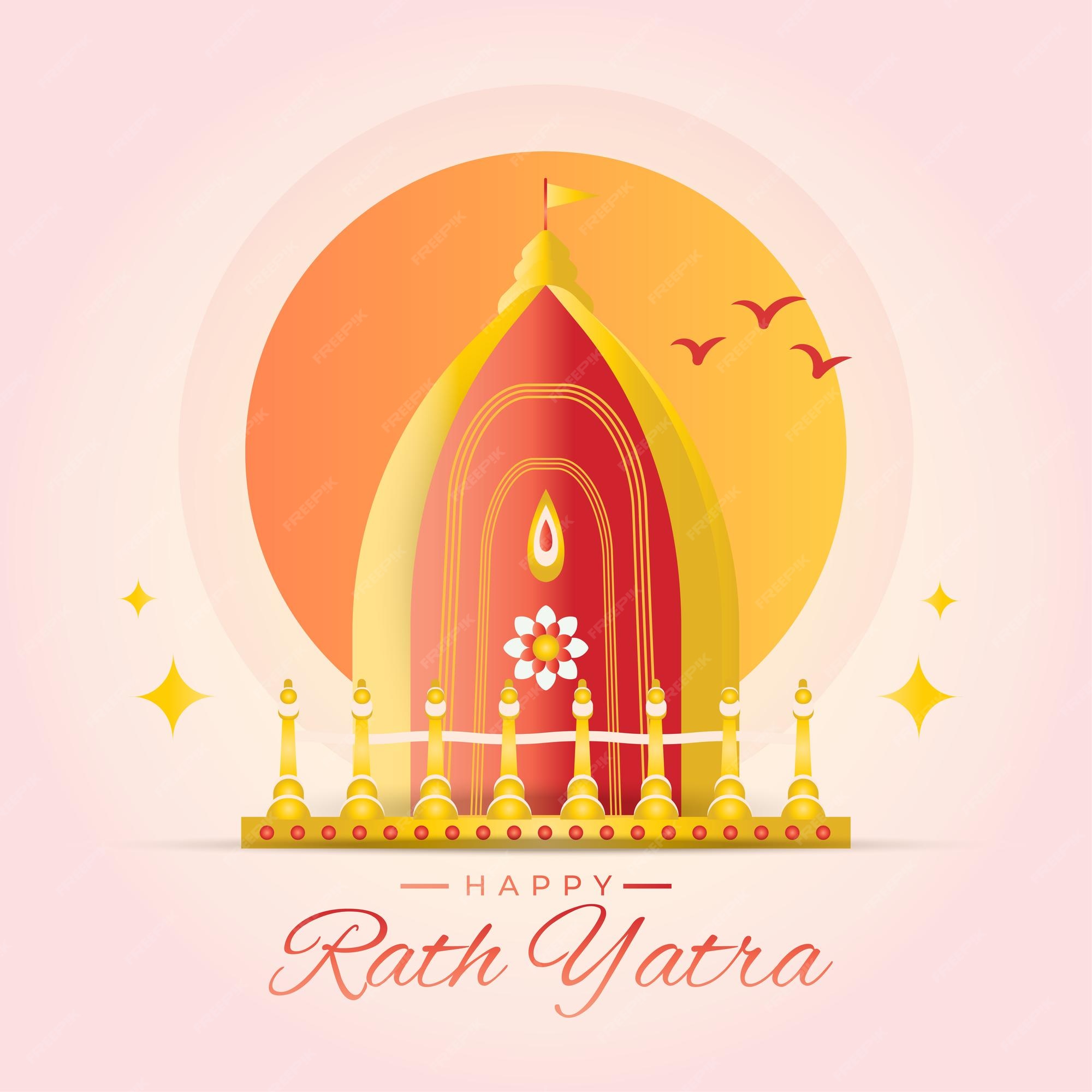 Premium Vector | Happy rath yatra jagannath rathyatra festival traditional  cultural poster vector banner template poster