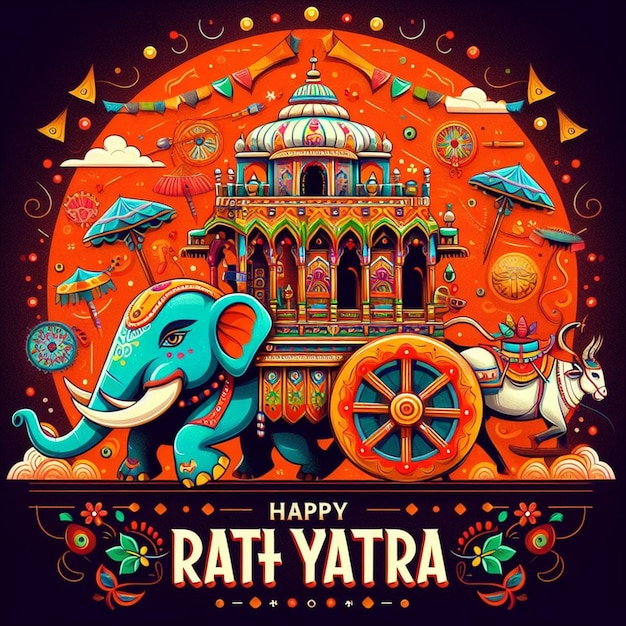 Vector happy rath yatra vector