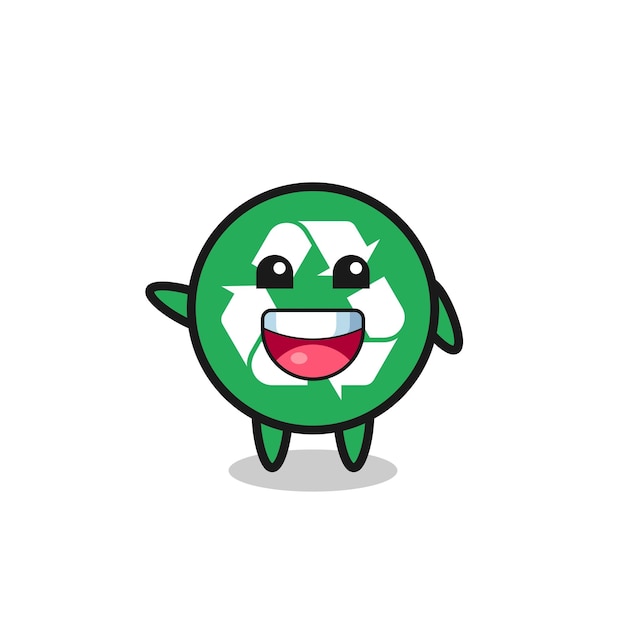 Happy recycling cute mascot character cute design