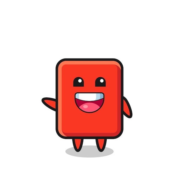 Happy red card cute mascot character