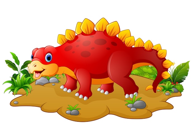 Счастливый красный динозавр мультфильм