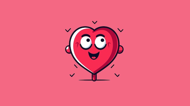 happy red heart emoji karakter valentines day icoon vector illustratie