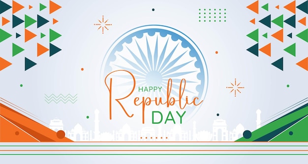 Vector happy republic day banner poster and web header creative minimalistic vector illustration